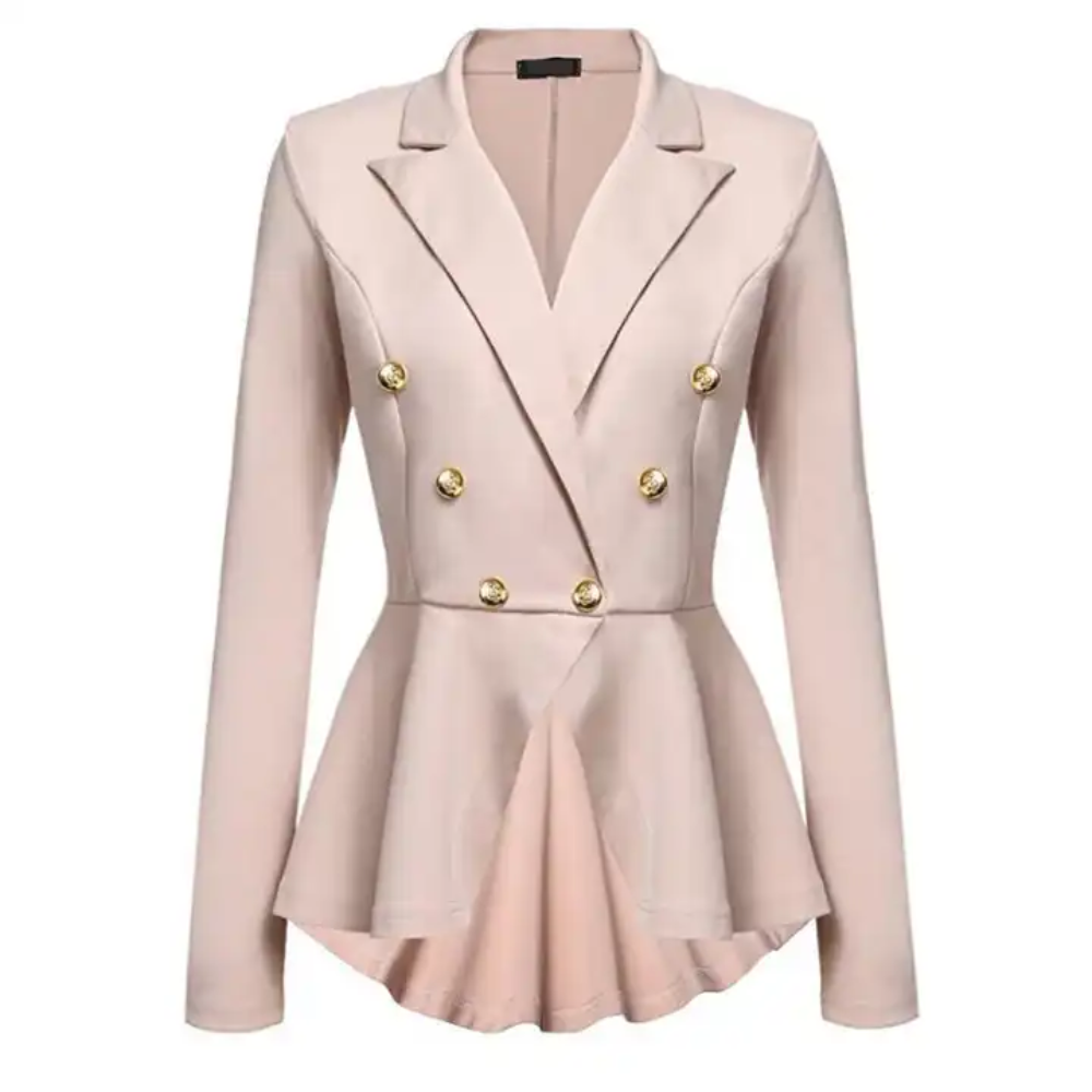 Blazer de oficina abotonado para mujer