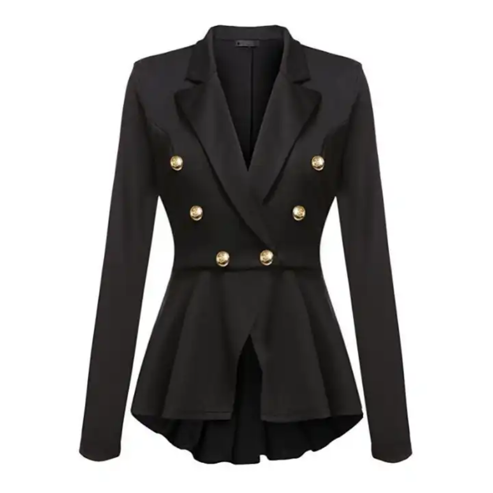 Blazer de oficina abotonado para mujer