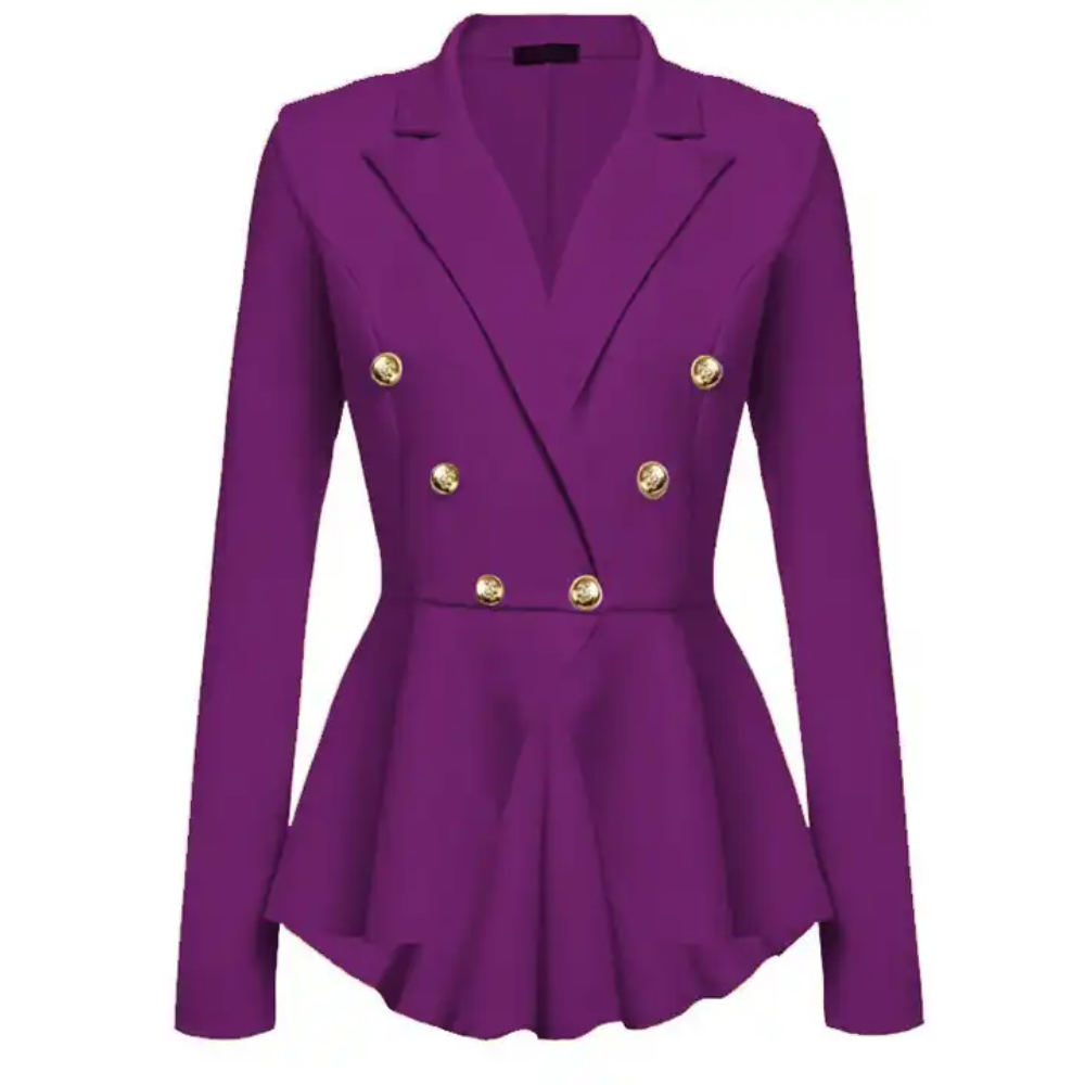 Blazer de oficina abotonado para mujer